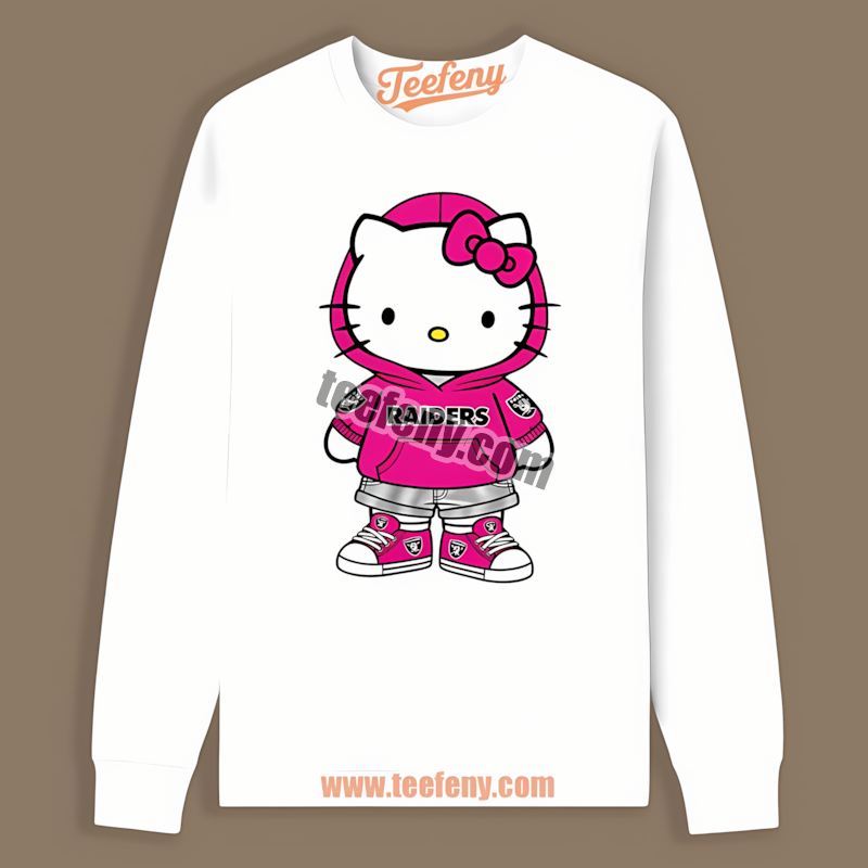 Hello Kitty Graphic Las Vegas Raiders Long Sleeve Hello Kitty Graphic Las Vegas Raiders Long Sleeve