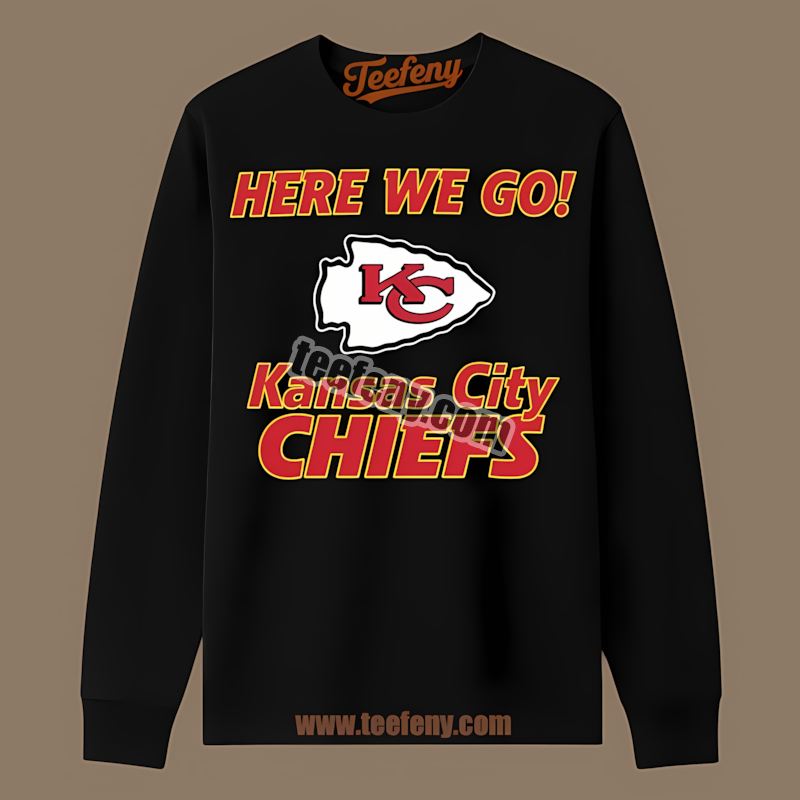 Here We Go Kansas City Chiefs Logo Color Long Sleeve Here We Go Kansas City Chiefs Logo Color Long Sleeve