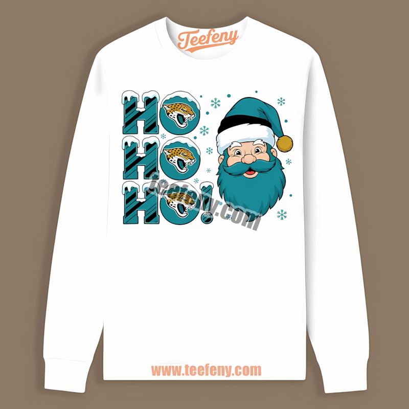 Ho Ho Ho Santa Christmas Jacksonville Jaguars Classic Long Sleeve Ho Ho Ho Santa Christmas Jacksonville Jaguars Classic Long Sleeve