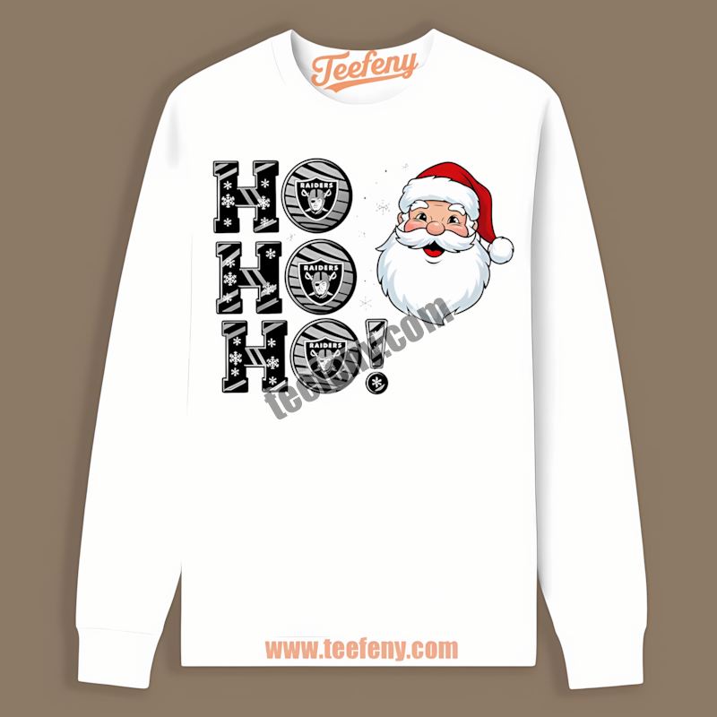 Ho Ho Ho Santa Christmas Las Vegas Raiders Adults Long Sleeve Ho Ho Ho Santa Christmas Las Vegas Raiders Adults Long Sleeve