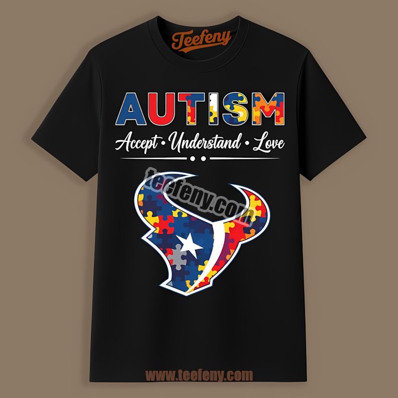 Houston Texans Autism Awareness Accept Understand Love Retro Shirt