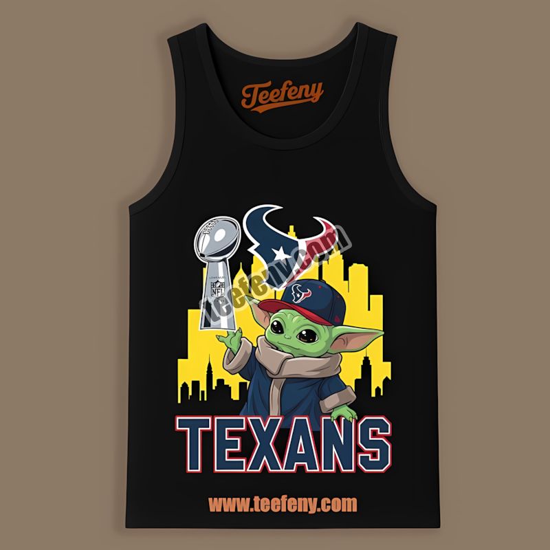 Houston Texans Baby Yoda Holding Super Bowl Cup Classic Tanktop Houston Texans Baby Yoda Holding Super Bowl Cup Classic Tanktop