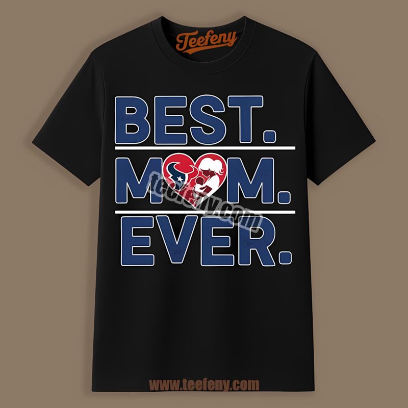 Houston Texans Best Mom Ever Heart Regular Shirt