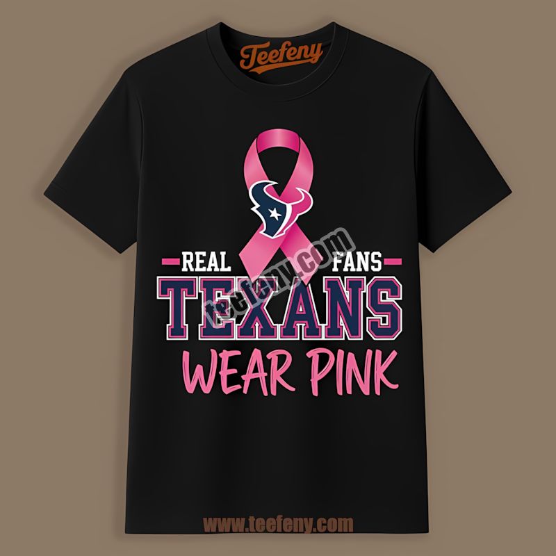 Houston Texans Breast Cancer Awareness Fans Wear Pink Cotton Shirt