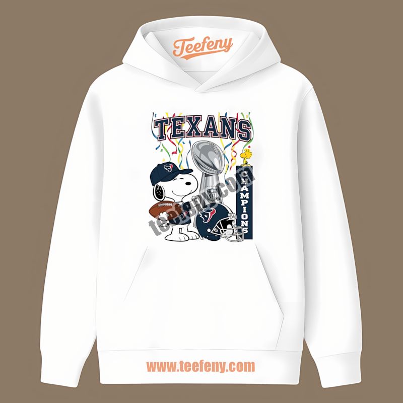 Houston Texans Champions Snoopy Celebration Vintage Hoodie Houston Texans Champions Snoopy Celebration Vintage Hoodie