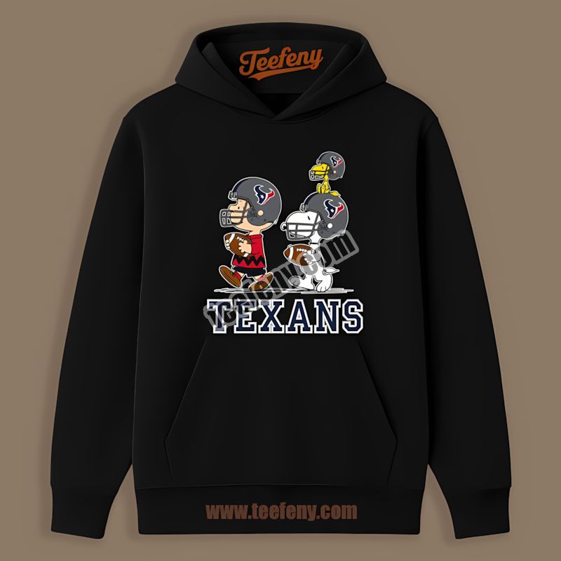 Houston Texans Charlie Brown And Snoopy Play Together Retro Hoodie Houston Texans Charlie Brown And Snoopy Play Together Retro Hoodie