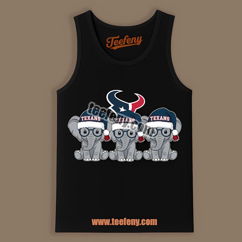 Houston Texans Christmas Elephants Vintage Tanktop Houston Texans Christmas Elephants Vintage Tanktop