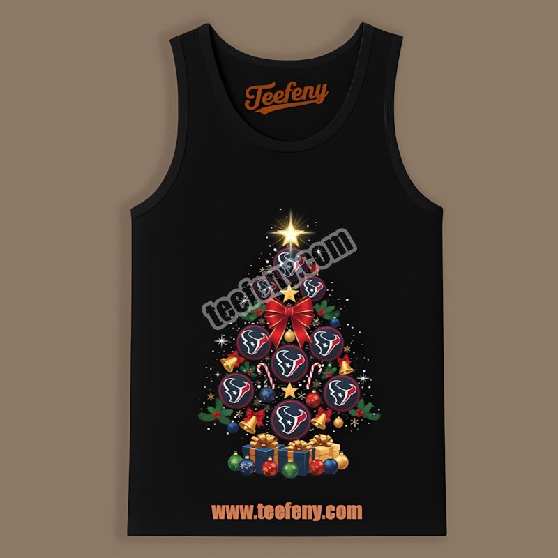 Houston Texans Christmas Tree Logo Sports Tanktop Houston Texans Christmas Tree Logo Sports Tanktop