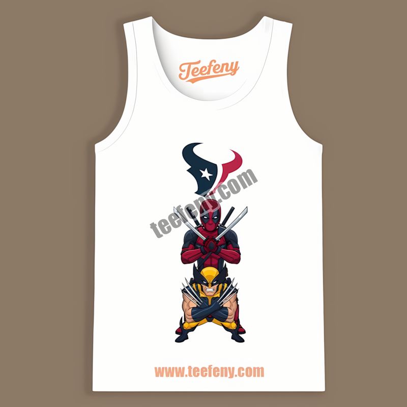 Houston Texans Deadpool Wolverine Crossover Classic Tanktop Houston Texans Deadpool Wolverine Crossover Classic Tanktop