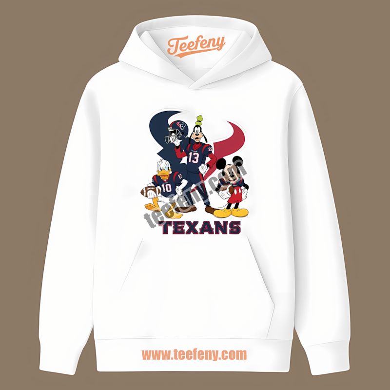 Houston Texans Disney Characters Mickey Donald Goofy Trendy Hoodie Houston Texans Disney Characters Mickey Donald Goofy Trendy Hoodie