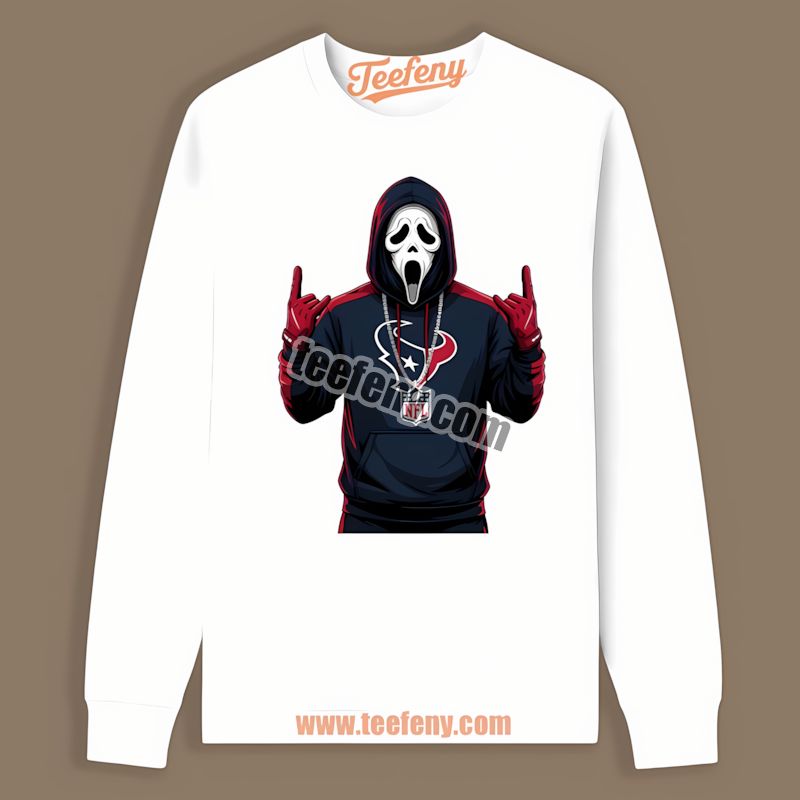 Houston Texans Ghostface Spooky Retro Long Sleeve Houston Texans Ghostface Spooky Retro Long Sleeve