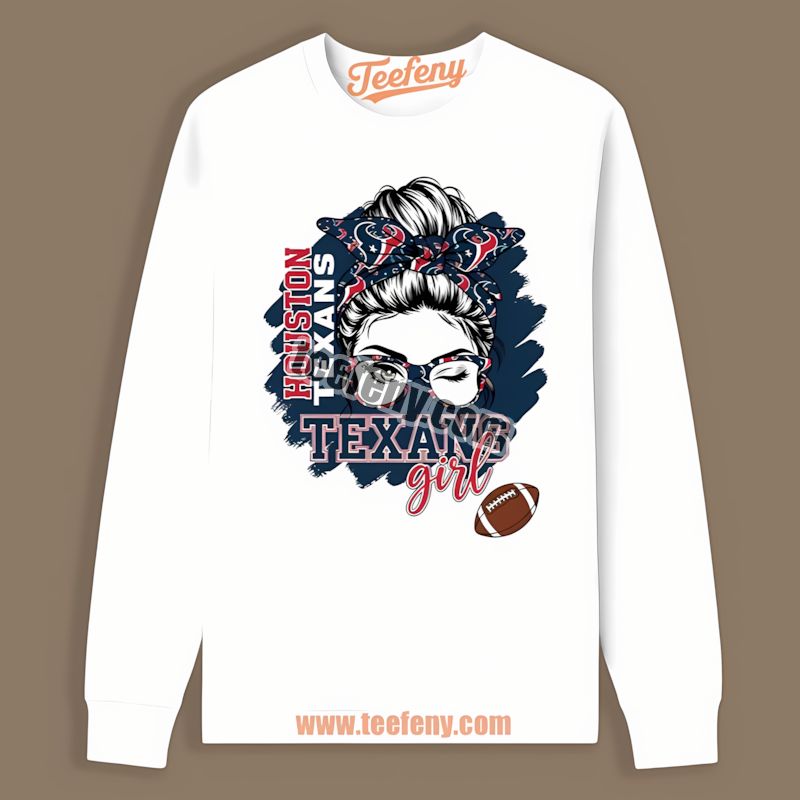 Houston Texans Girl Color Long Sleeve For Fan Houston Texans Girl Color Long Sleeve For Fan