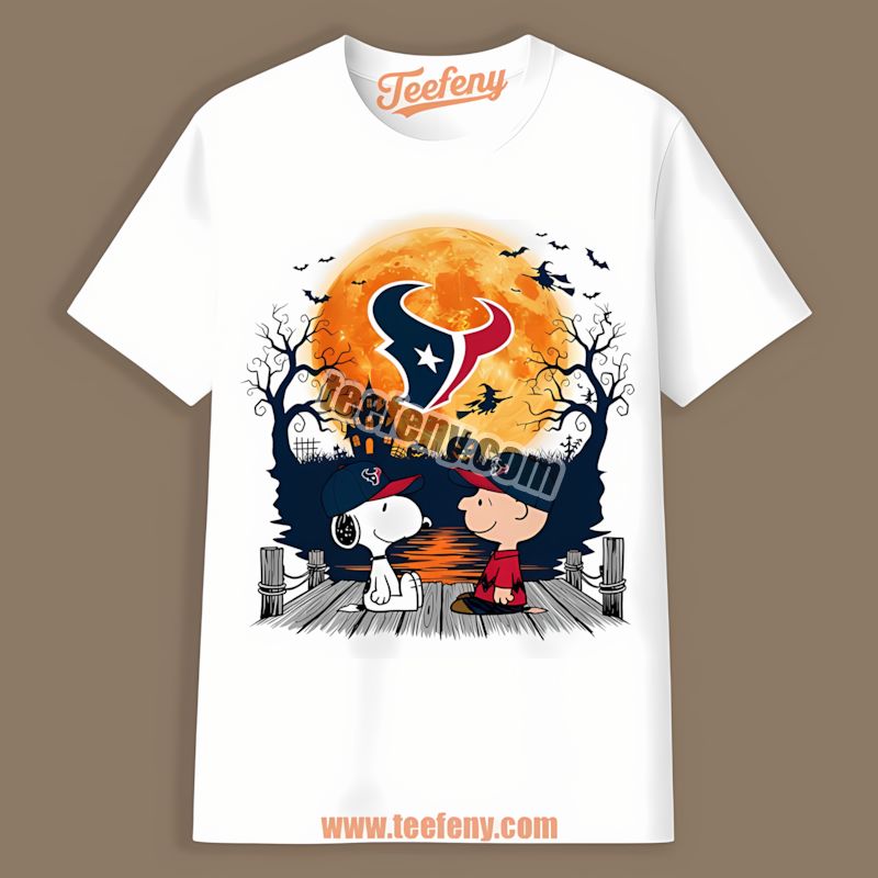 Houston Texans Halloween Charlie Brown And Snoopy Classic Shirt
