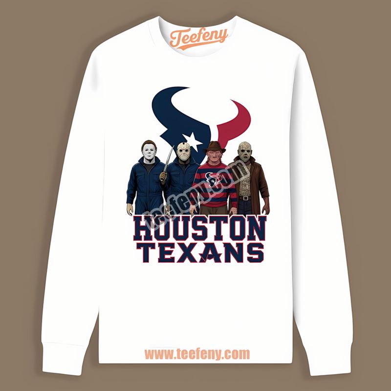 Houston Texans Halloween Horror Killers Regular Long Sleeve Houston Texans Halloween Horror Killers Regular Long Sleeve