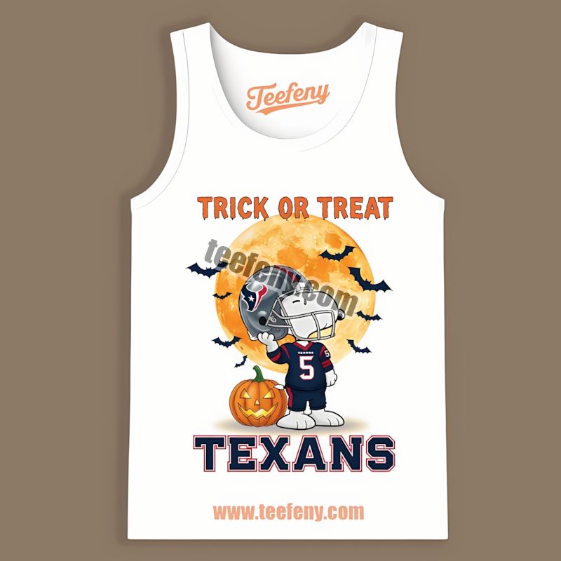 Houston Texans Halloween Snoopy Trick Or Treat Color Tanktop Houston Texans Halloween Snoopy Trick Or Treat Color Tanktop