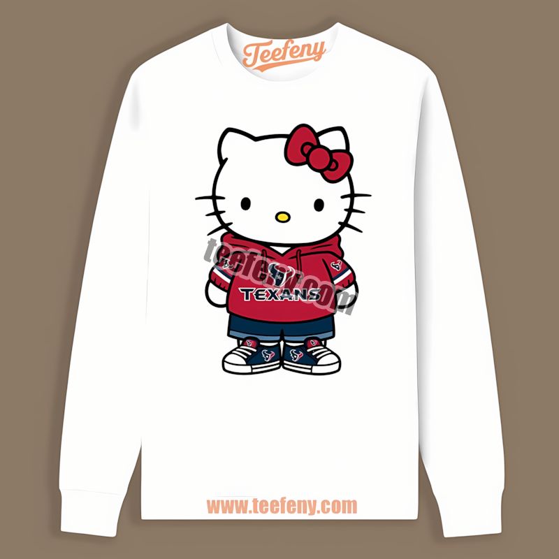 Houston Texans Hello Kitty Vintage Long Sleeve Houston Texans Hello Kitty Vintage Long Sleeve