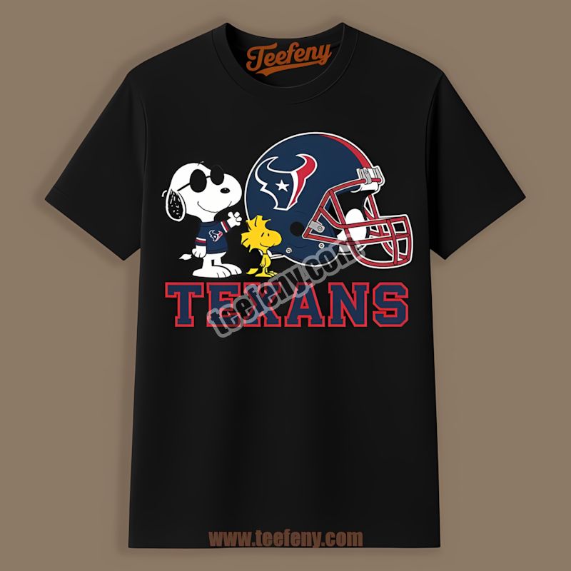 Houston Texans Helmet Vs Snoopy And Woodstock Graphic Shirt
