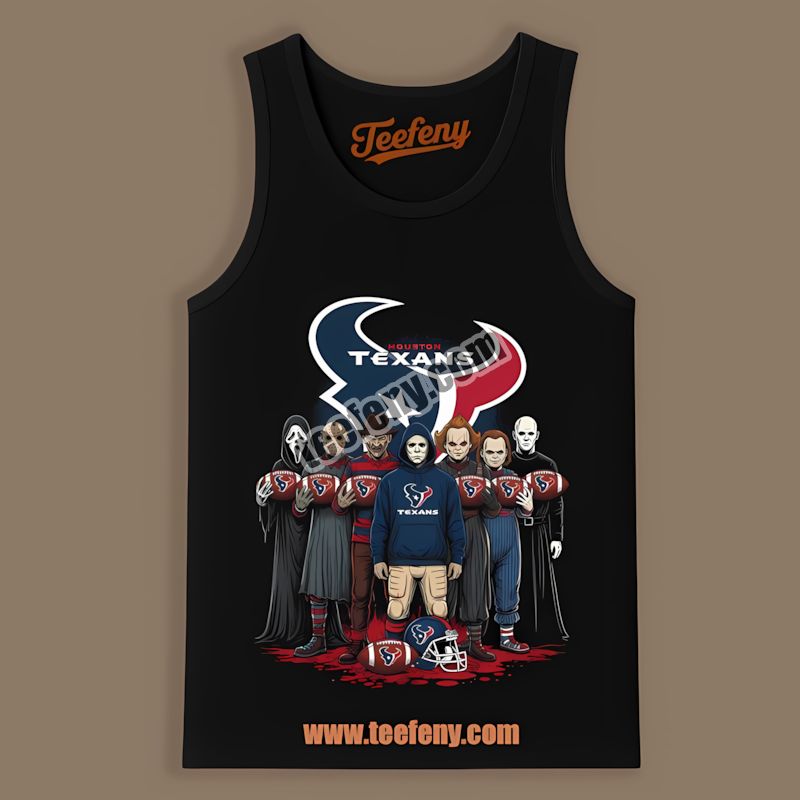 Houston Texans Horror Movie Characters Halloween Adults Tanktop Houston Texans Horror Movie Characters Halloween Adults Tanktop