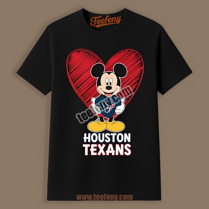 Houston Texans Mickey Heart Regular Shirt