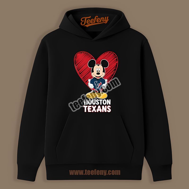 Houston Texans Mickey Heart Regular Hoodie Houston Texans Mickey Heart Regular Hoodie