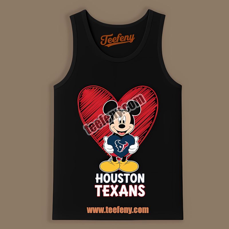Houston Texans Mickey Heart Regular Tanktop Houston Texans Mickey Heart Regular Tanktop