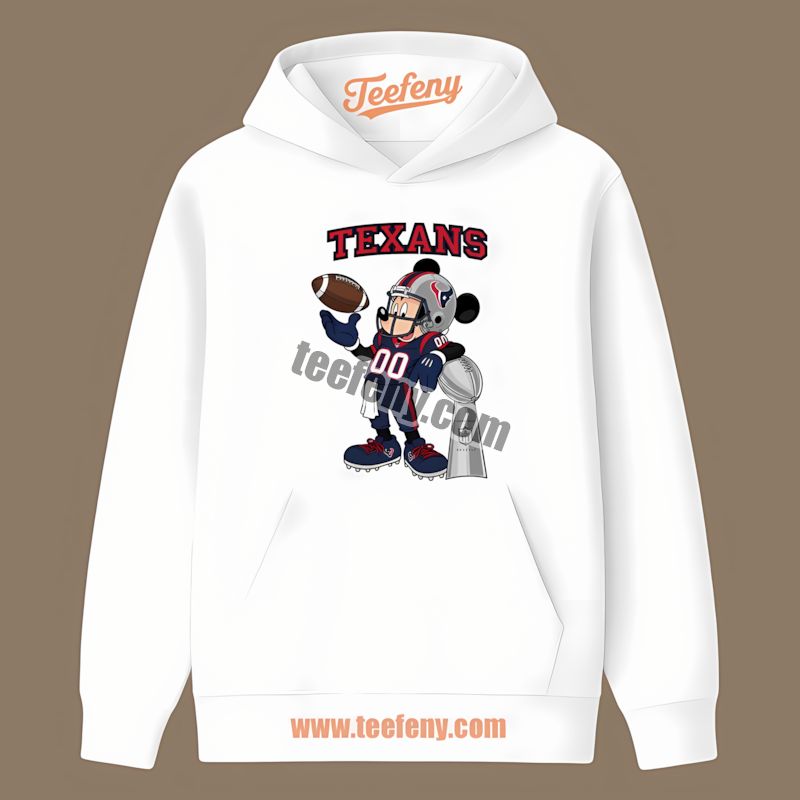 Houston Texans Mickey Super Bowl Football Adults Hoodie Houston Texans Mickey Super Bowl Football Adults Hoodie