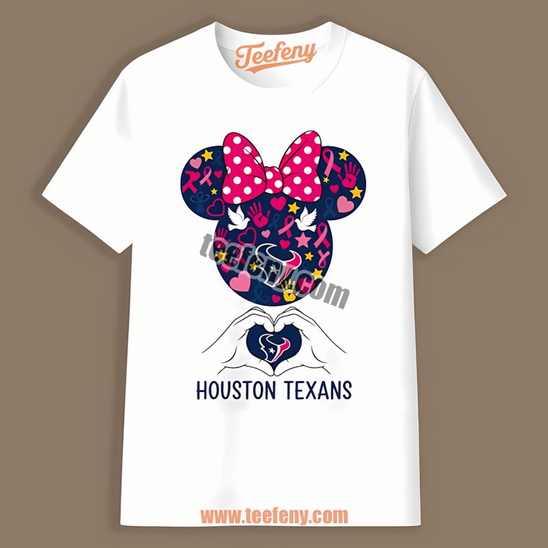 Houston Texans Minnie Mouse Breast Cancer Awareness Graphic Shirt