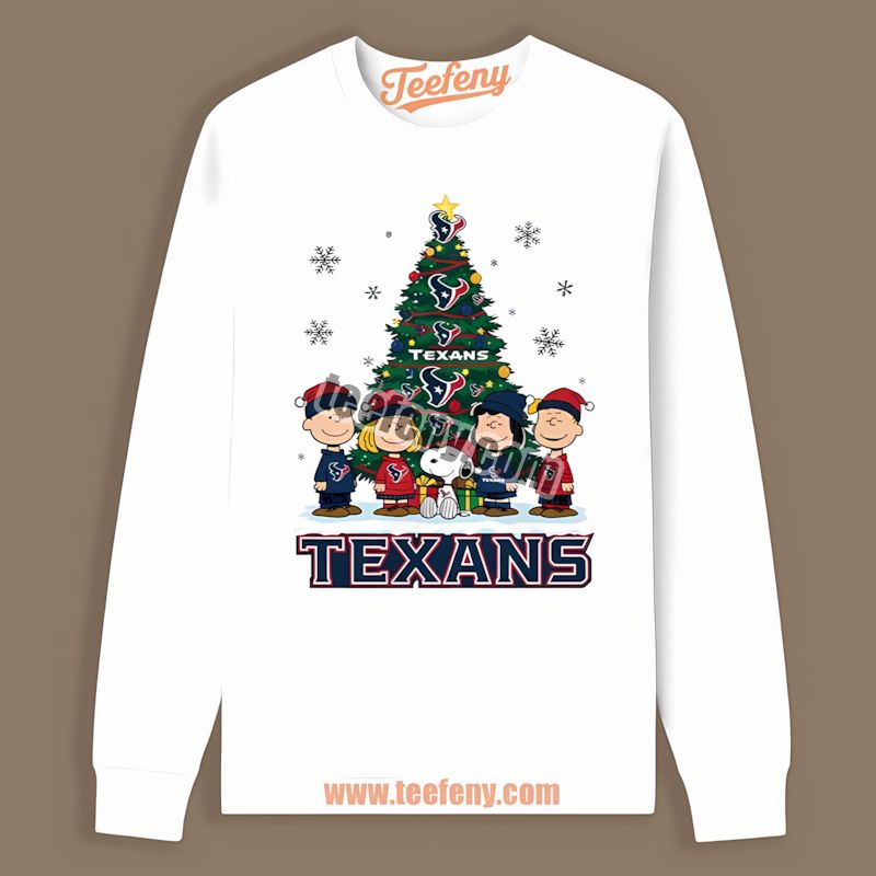 Houston Texans Peanuts Christmas Color Long Sleeve Houston Texans Peanuts Christmas Color Long Sleeve