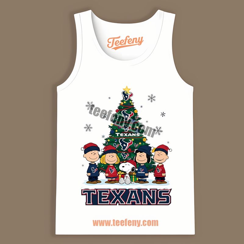 Houston Texans Peanuts Christmas Color Tanktop Houston Texans Peanuts Christmas Color Tanktop