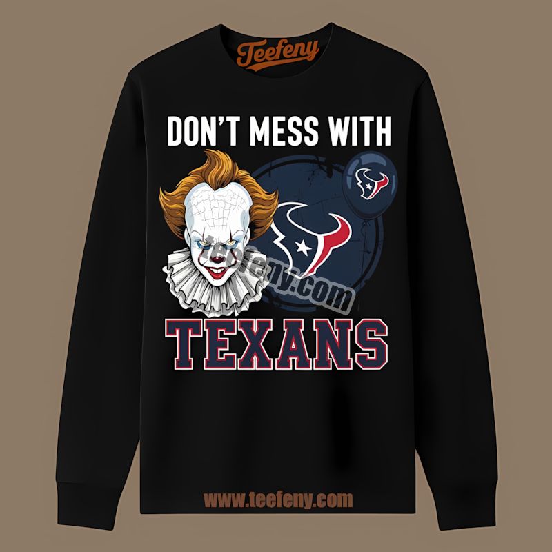 Houston Texans Pennywise Halloween Vintage Long Sleeve Houston Texans Pennywise Halloween Vintage Long Sleeve