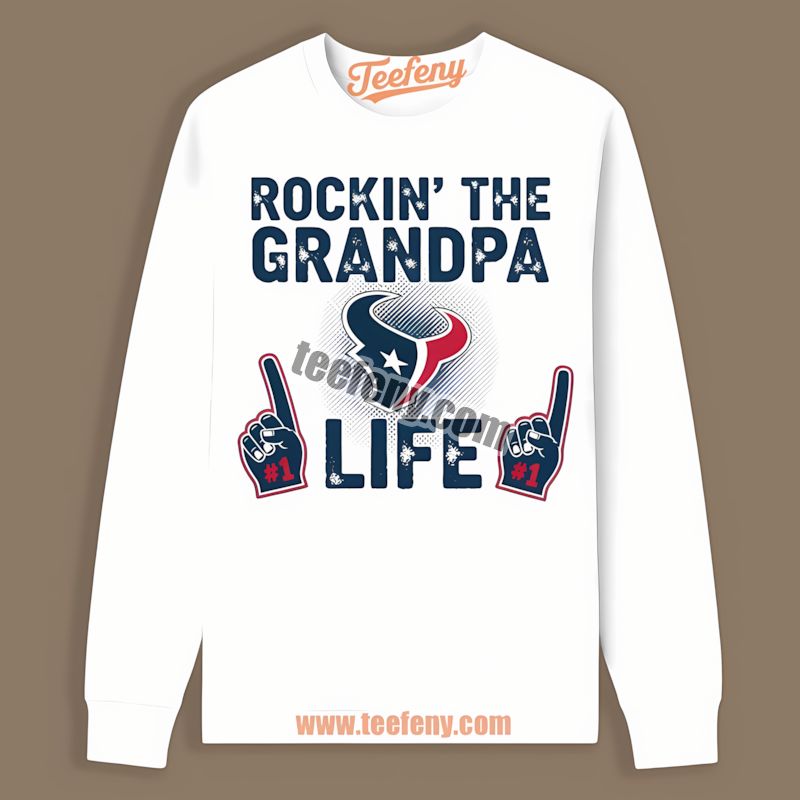 Houston Texans Rockin The Grandpa Life Vintage Long Sleeve Houston Texans Rockin The Grandpa Life Vintage Long Sleeve