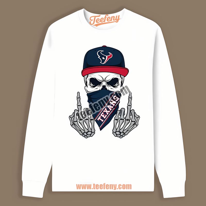 Houston Texans Skull Bandana Unisex Long Sleeve Houston Texans Skull Bandana Unisex Long Sleeve