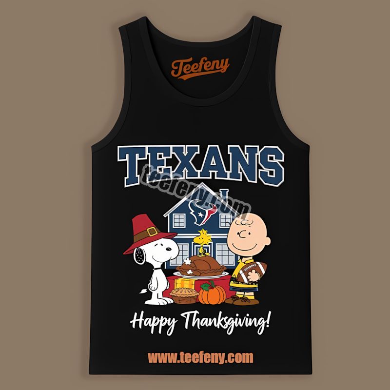 Houston Texans Snoopy Thanksgiving Regular Tanktop Houston Texans Snoopy Thanksgiving Regular Tanktop