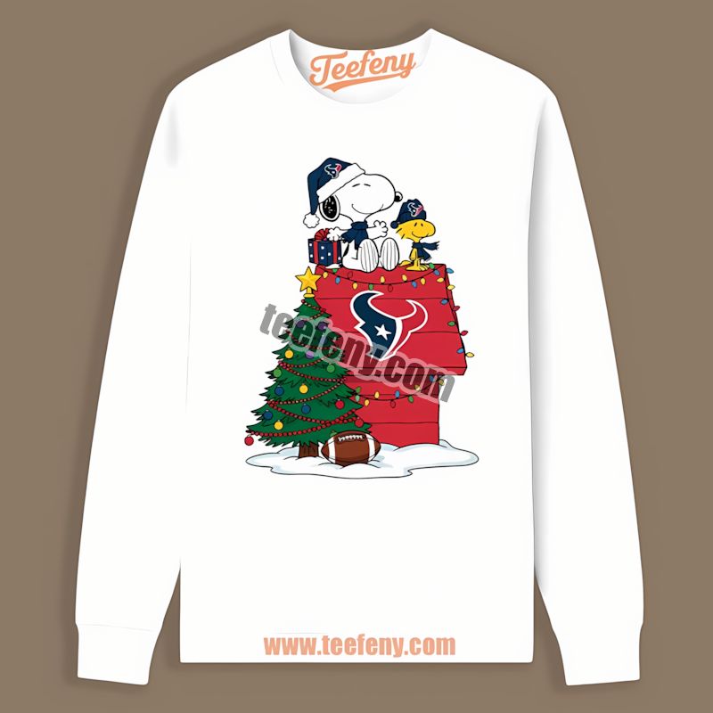 Houston Texans Snoopy Woodstock Christmas Regular Long Sleeve Houston Texans Snoopy Woodstock Christmas Regular Long Sleeve