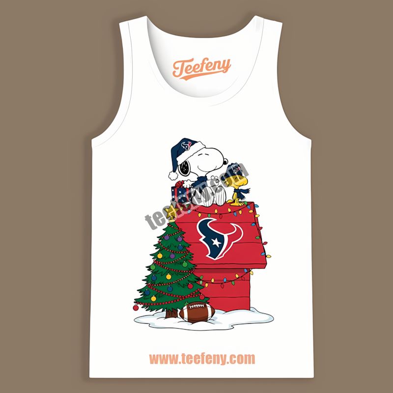 Houston Texans Snoopy Woodstock Christmas Regular Tanktop Houston Texans Snoopy Woodstock Christmas Regular Tanktop