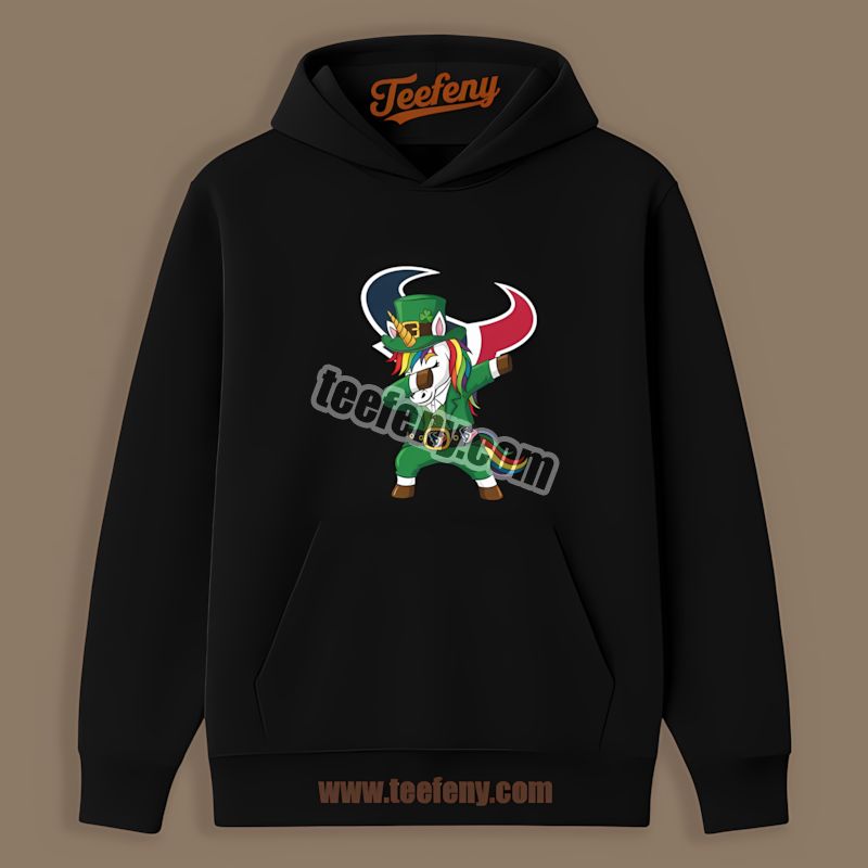 Houston Texans St Patricks Day Vs Dabbing Unicorn Adults Hoodie Houston Texans St Patricks Day Vs Dabbing Unicorn Adults Hoodie