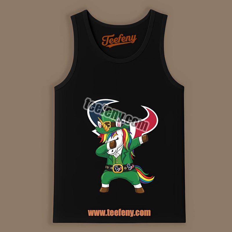 Houston Texans St Patricks Day Vs Dabbing Unicorn Adults Tanktop Houston Texans St Patricks Day Vs Dabbing Unicorn Adults Tanktop
