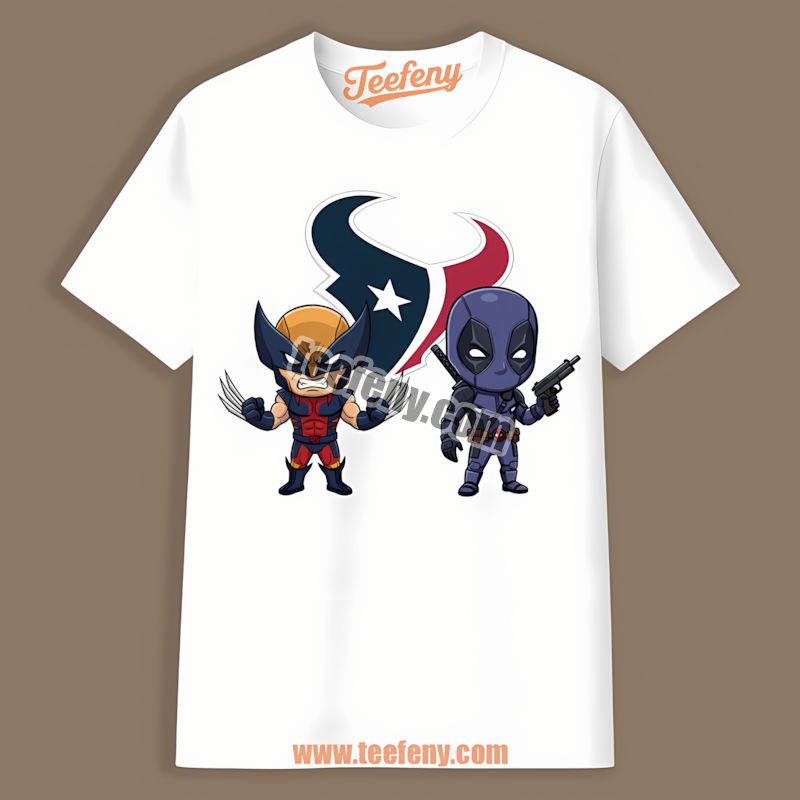 Houston Texans Wolverine Deadpool Superhero Graphic Shirt