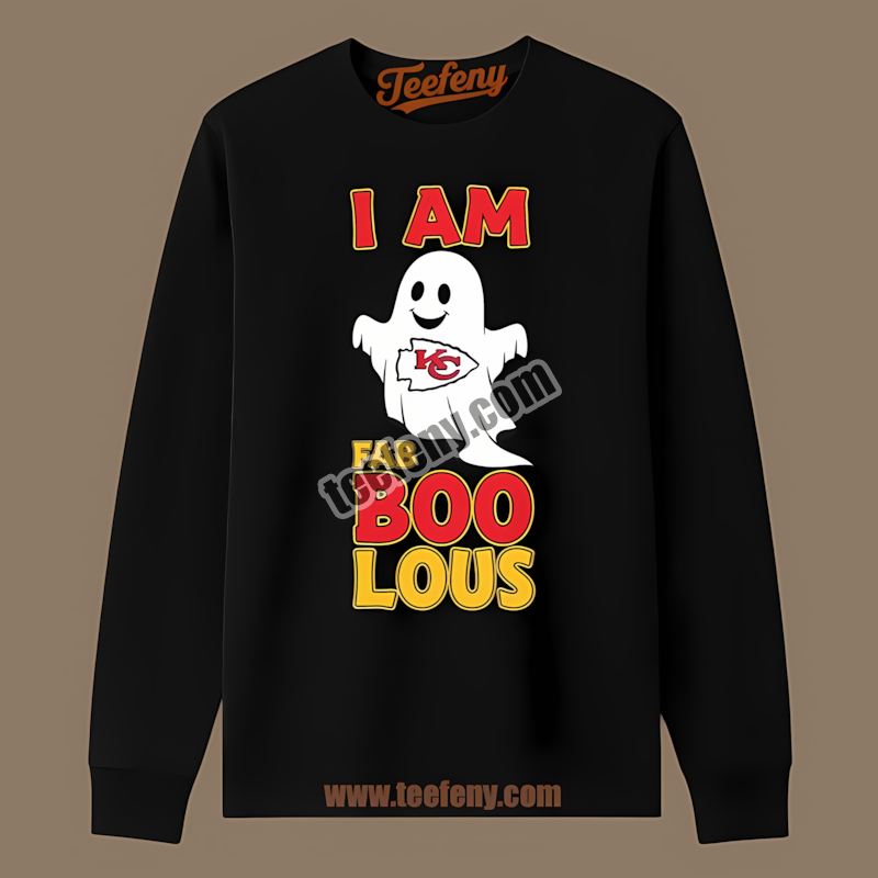 I Am Fab Boo Lous Kansas City Chiefs Ghost Cotton Long Sleeve I Am Fab Boo Lous Kansas City Chiefs Ghost Cotton Long Sleeve