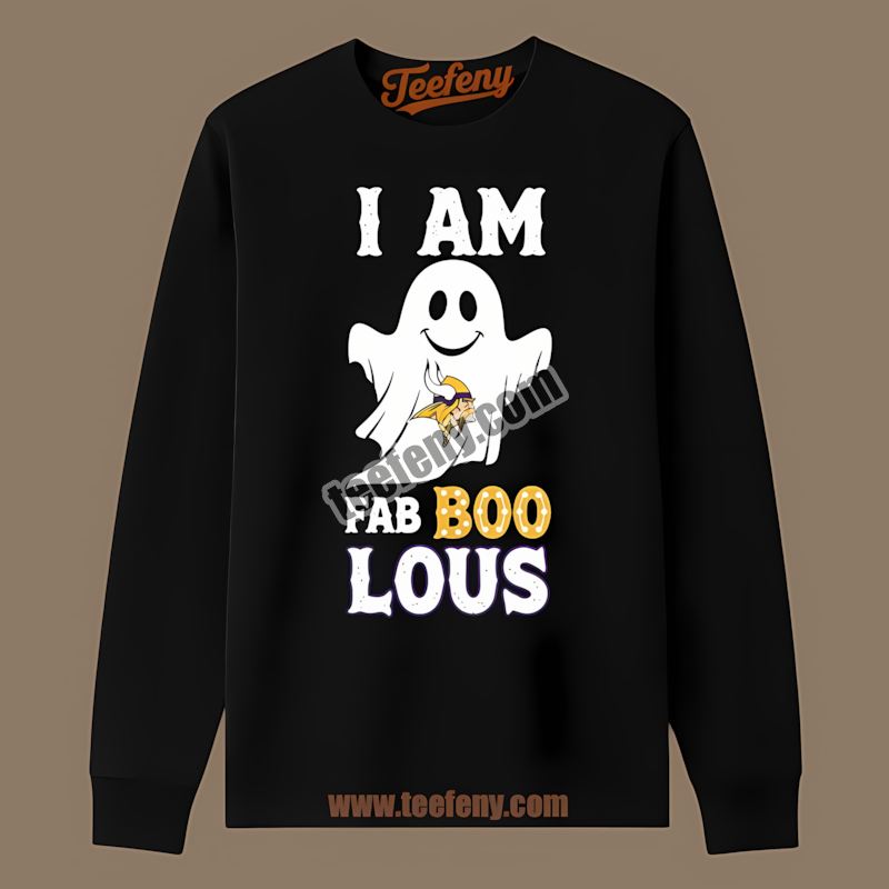 I Am Fab Boo Lous Minnesota Vikings Ghost Retro Long Sleeve I Am Fab Boo Lous Minnesota Vikings Ghost Retro Long Sleeve