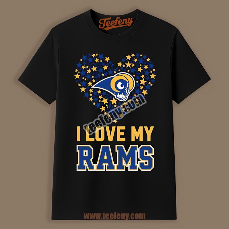 I Love My Rams Heart Los Angeles Rams Shirt