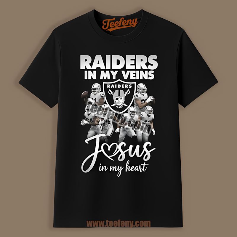 In My Veins Jesus In My Heart Las Vegas Raiders Cotton Shirt