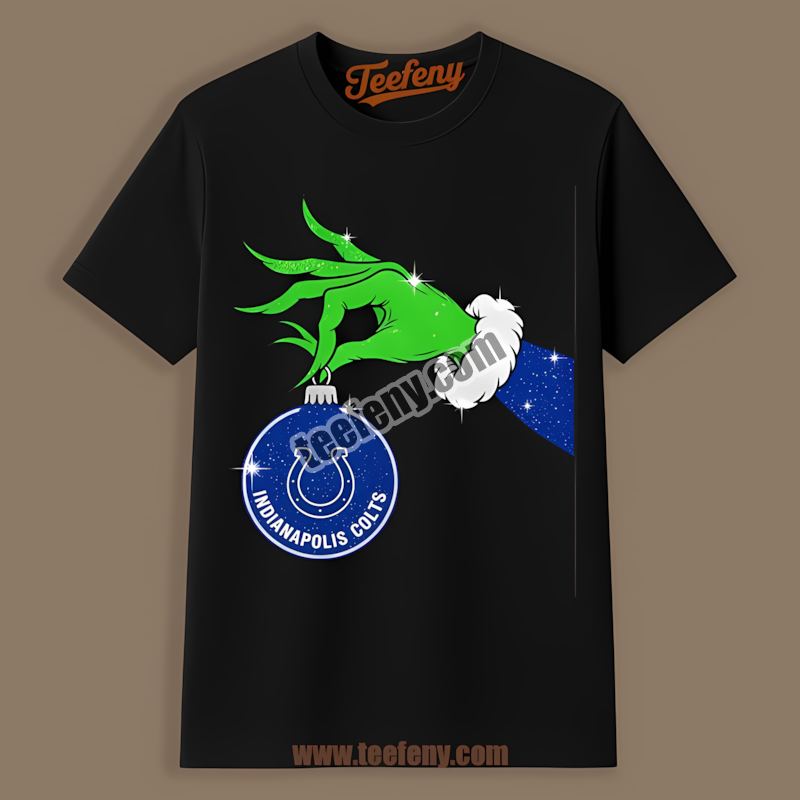 Indianapolis Colts Grinch Hand Holding Ornament Unisex Shirt