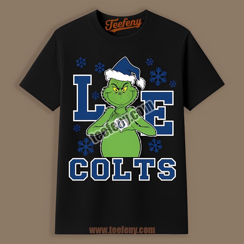 Indianapolis Colts Grinch Love Christmas Vintage Shirt