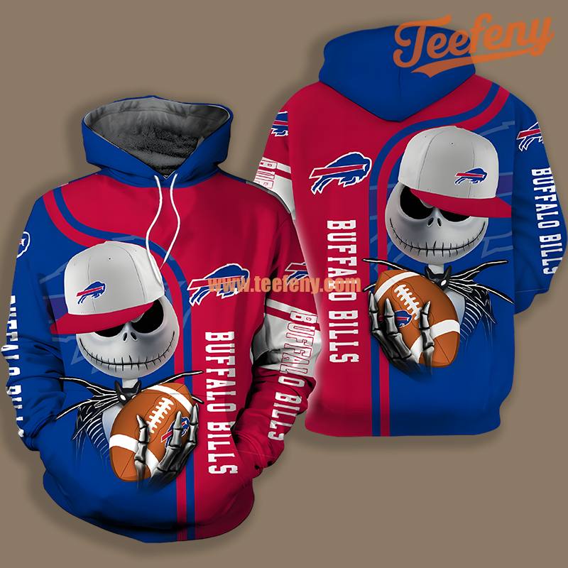 Jack Skellington Buffalo Bills Blue Red 3D Printed Shirt Hoodie