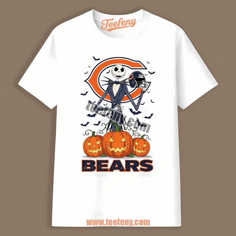 Jack Skellington Chicago Bears Throne Graphic Shirt