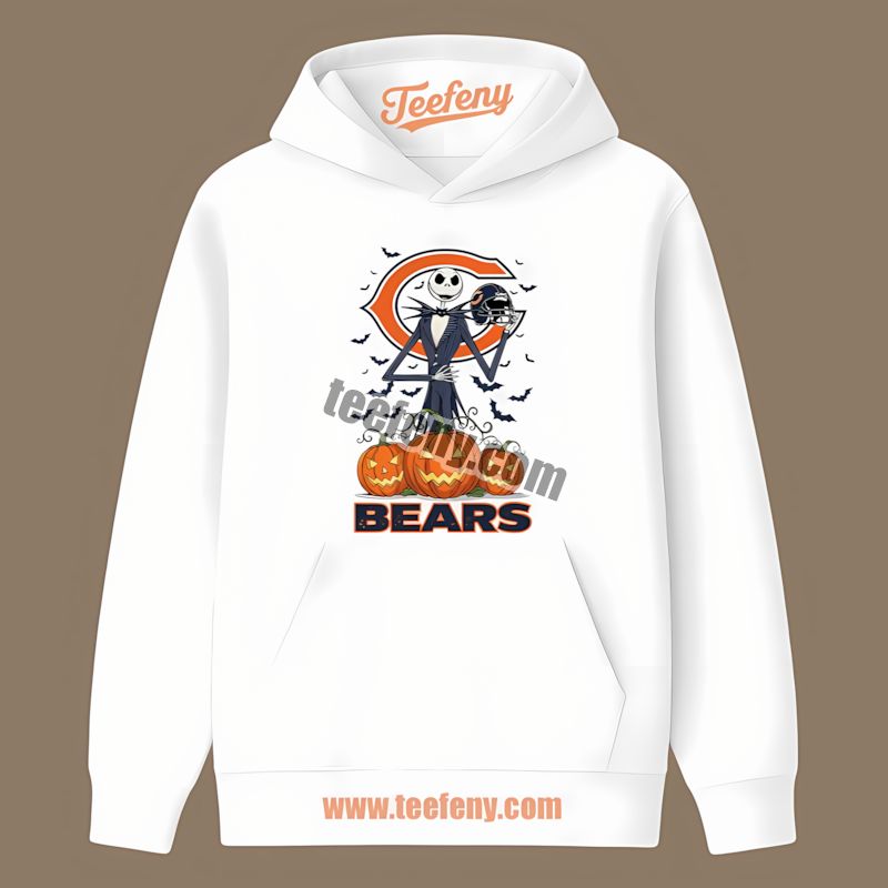 Jack Skellington Chicago Bears Halloween Pumpkin Vintage Hoodie Jack Skellington Chicago Bears Halloween Pumpkin Vintage Hoodie
