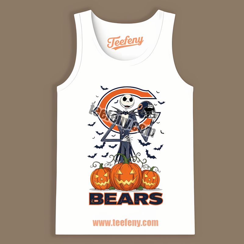 Jack Skellington Chicago Bears Halloween Pumpkin Vintage Tanktop Jack Skellington Chicago Bears Halloween Pumpkin Vintage Tanktop