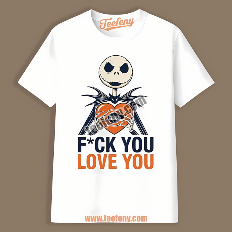 Jack Skellington Chicago Bears Throne Graphic Shirt