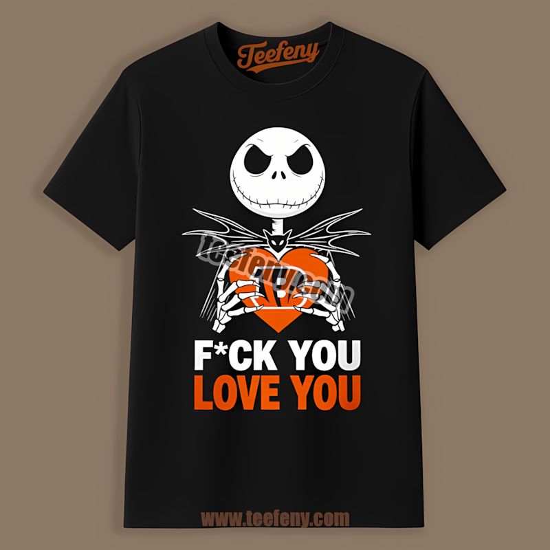 Jack Skellington Cincinnati Bengals Heart Color Shirt